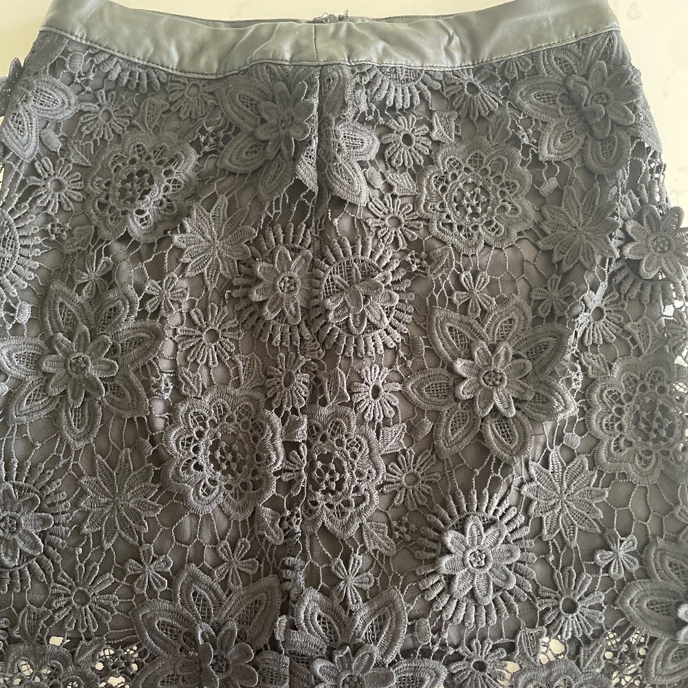 Black Leather Lace skirt small